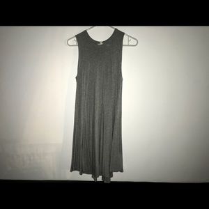 Gray Flowy Wide Tank Dress